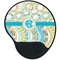 Teal Circles & Stripes Mouse Pad with Wrist Support