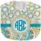 Teal Circles & Stripes New Baby Bib - Closed and Folded