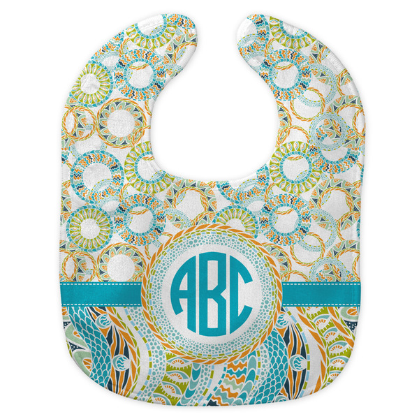 Teal Circles & Stripes New Bib Flat Approval