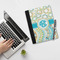 Teal Circles & Stripes Notebook Padfolio - LIFESTYLE (large)