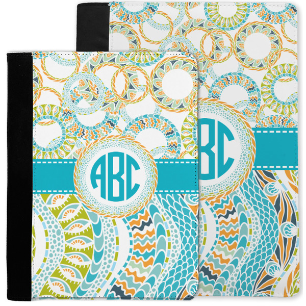 Teal Circles & Stripes Notebook Padfolio - MAIN