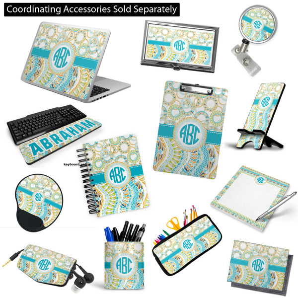 Teal Circles & Stripes Office & Desk Accessories