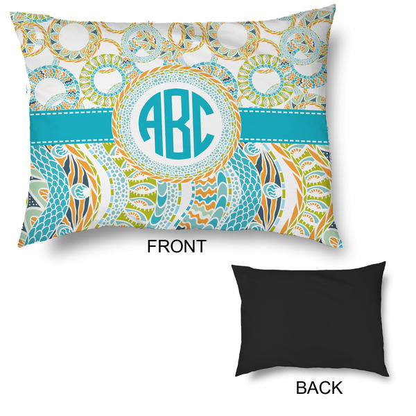 Teal Circles & Stripes Outdoor Dog Beds - Large - APPROVAL