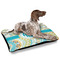 Teal Circles & Stripes Outdoor Dog Beds - Large - IN CONTEXT
