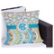 Teal Circles & Stripes Outdoor Pillow - 20" (Personalized)