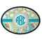 Teal Circles & Stripes Oval Patch