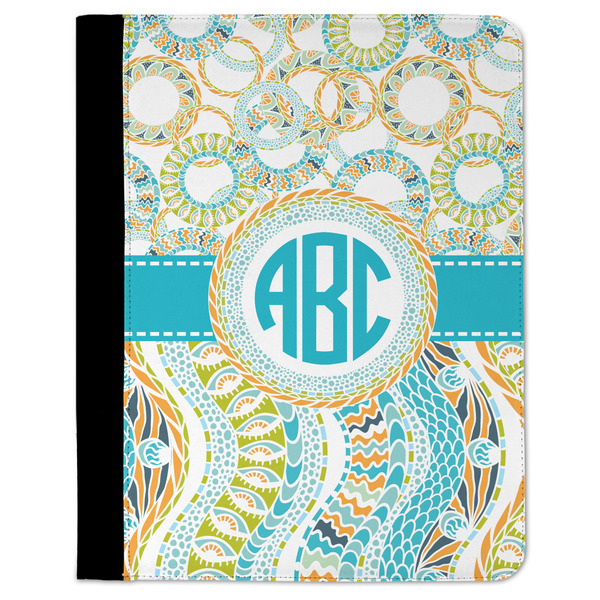 Custom Teal Circles & Stripes Padfolio Clipboard (Personalized)