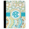 Teal Circles & Stripes Padfolio Clipboards - Large - FRONT