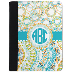 Teal Circles & Stripes Padfolio Clipboard - Small (Personalized)