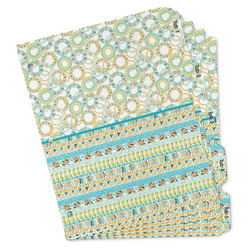 Teal Circles & Stripes Binder Tab Divider - Set of 5 (Personalized)