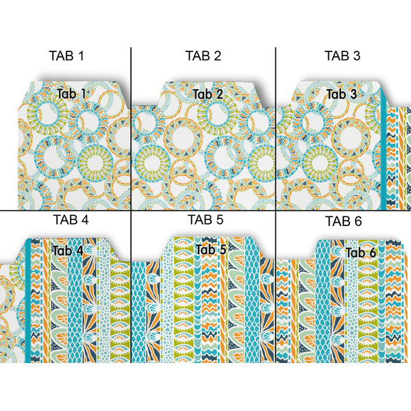 Teal Circles & Stripes Page Dividers - Set of 6 - Approval