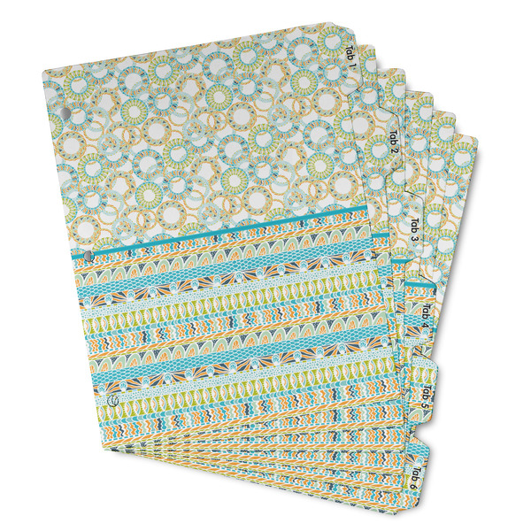 Teal Circles & Stripes Page Dividers - Set of 6 - Main/Front