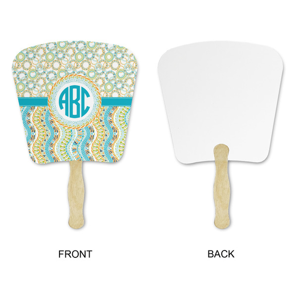 Teal Circles & Stripes Paper Fans - Approval