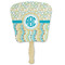 Teal Circles & Stripes Paper Fan (Personalized)