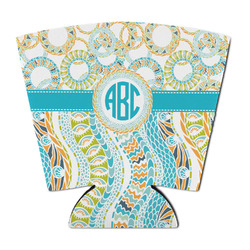 Teal Circles & Stripes Party Cup Sleeve - with Bottom (Personalized)