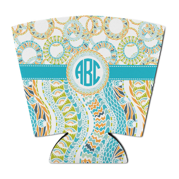 Custom Teal Circles & Stripes Party Cup Sleeve - with Bottom (Personalized)