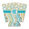 Teal Circles & Stripes Party Cup Sleeves - with bottom - FRONT