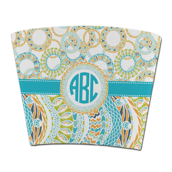 Custom Teal Circles & Stripes Party Cup Sleeve - without bottom (Personalized)