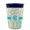 Teal Circles & Stripes Party Cup Sleeves - without bottom - FRONT (on cup)