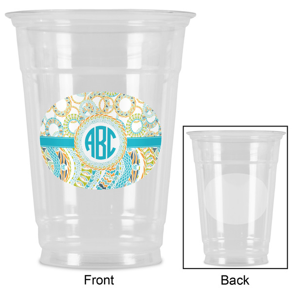 Teal Circles & Stripes Party Cups - 16oz - Approval