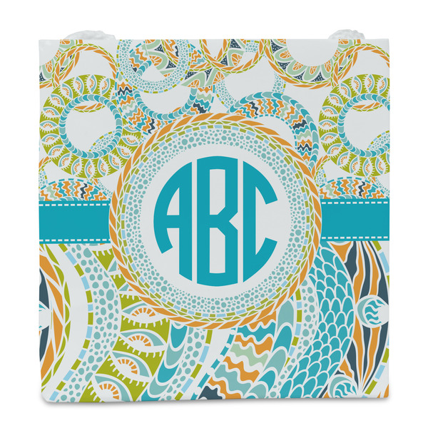 Teal Circles & Stripes Party Favor Gift Bag - Matte - Front
