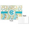 Teal Circles & Stripes Disposable Paper Placemat - Front & Back