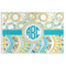 Teal Circles & Stripes Disposable Paper Placemats (Personalized)