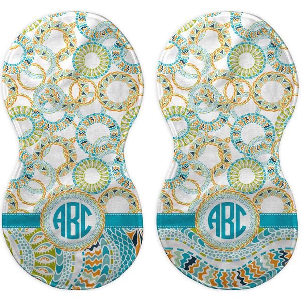 Teal Circles & Stripes Peanut Shaped Burps - Approval