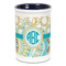 Teal Circles & Stripes Ceramic Pencil Holders - Blue