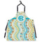 Teal Circles & Stripes Apron Without Pockets w/ Monogram