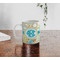 Teal Circles & Stripes Personalized Coffee Mug - Lifestyle