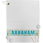 Teal Circles & Stripes Golf Bag Towel (Personalized)