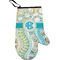 Teal Circles & Stripes Personalized Oven Mitt