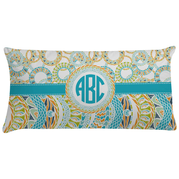 Custom Teal Circles & Stripes Pillow Case (Personalized)