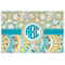 Teal Circles & Stripes Personalized Placemat (Front)