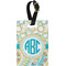 Teal Circles & Stripes Personalized Rectangular Luggage Tag