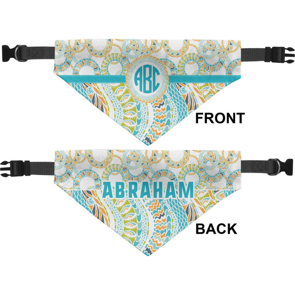 Teal Circles & Stripes Pet Bandana Approval