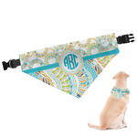 Teal Circles & Stripes Dog Bandana - Small (Personalized)