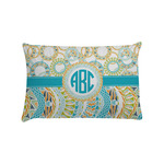 Teal Circles & Stripes Pillow Case - Standard w/ Monogram