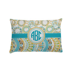 Teal Circles & Stripes Pillow Case - Standard w/ Monogram