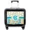 Teal Circles & Stripes Pilot Bag Luggage with Wheels
