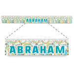 Teal Circles & Stripes Plastic Ruler - 12" (Personalized)