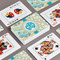 Teal Circles & Stripes Playing Cards - Front & Back View