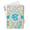 Teal Circles & Stripes Playing Cards - Front View