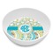 Teal Circles & Stripes Melamine Bowl - 8 oz (Personalized)