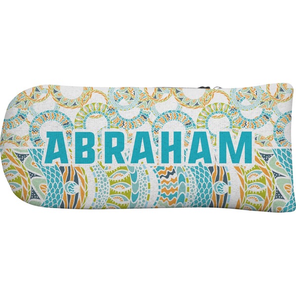 Teal Circles & Stripes Putter Cover (Front)