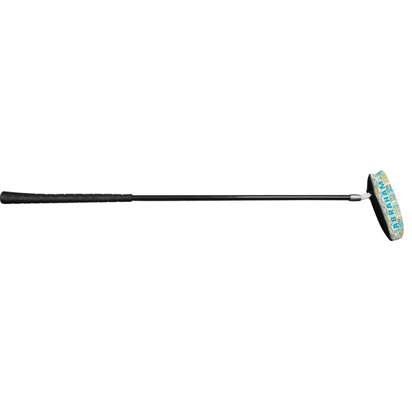 Teal Circles & Stripes Putter Cover (In Use)