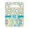 Teal Circles & Stripes Rectangle Trivet with Handle - FRONT