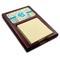 Teal Circles & Stripes Red Mahogany Sticky Note Holder - Angle