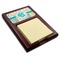 Teal Circles & Stripes Red Mahogany Sticky Note Holder (Personalized)